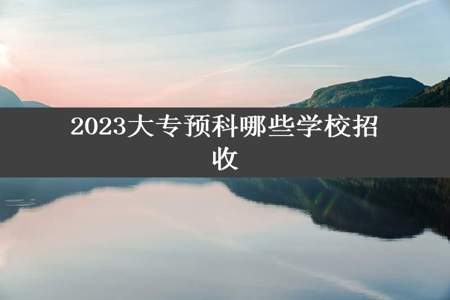 2023大专预科哪些学校招收