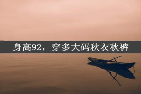 身高92，穿多大码秋衣秋裤