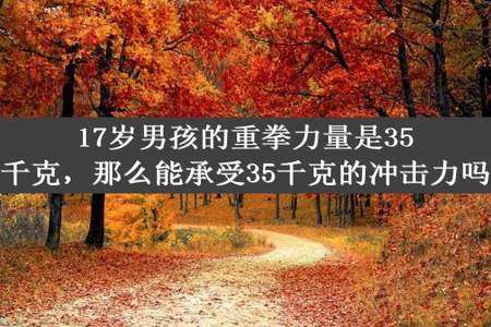 17岁男孩的重拳力量是35千克，那么能承受35千克的冲击力吗