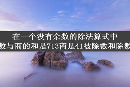 在一个没有余数的除法算式中被除数除数与商的和是713商是41被除数和除数各是多少