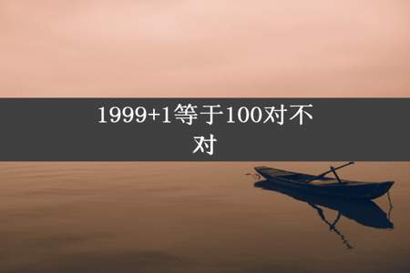 1999+1等于100对不对