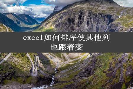 excel如何排序使其他列也跟着变