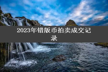 2023年错版币拍卖成交记录