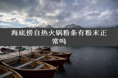 海底捞自热火锅粉条有粉末正常吗