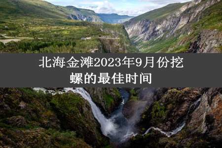 北海金滩2023年9月份挖螺的最佳时间