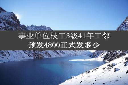 事业单位枝工3级41年工邻预发4800正式发多少