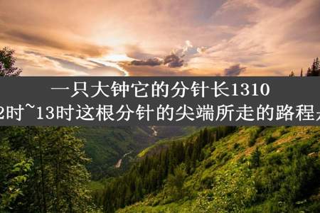 一只大钟它的分针长1310cm从中午12时~13时这根分针的尖端所走的路程是多少厘米