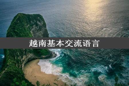 越南基本交流语言