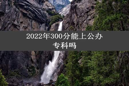 2022年300分能上公办专科吗