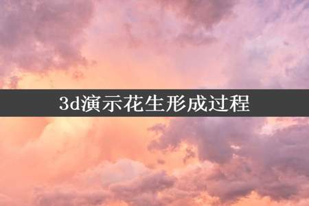 3d演示花生形成过程