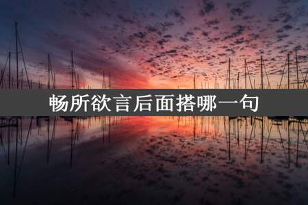 畅所欲言后面搭哪一句