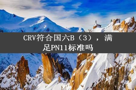 CRV符合国六B（3），满足PN11标准吗