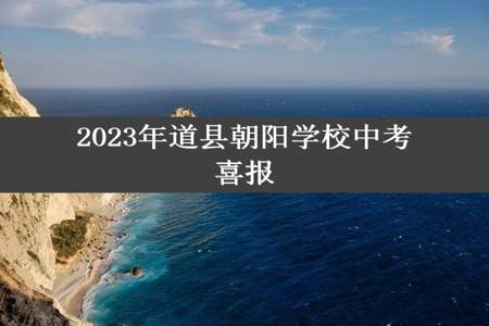 2023年道县朝阳学校中考喜报