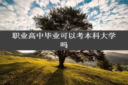 职业高中毕业可以考本科大学吗