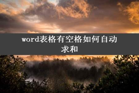 word表格有空格如何自动求和