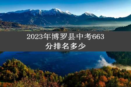 2023年博罗县中考663分排名多少