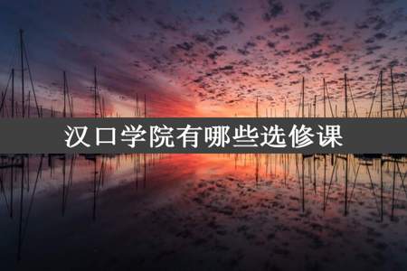 汉口学院有哪些选修课