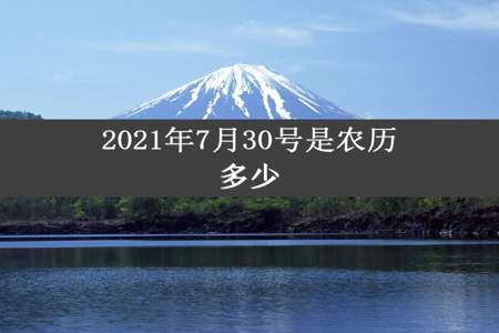 2021年7月30号是农历多少