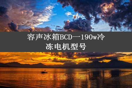 容声冰箱BCD一190w冷冻电机型号