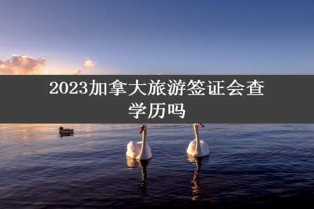 2023加拿大旅游签证会查学历吗