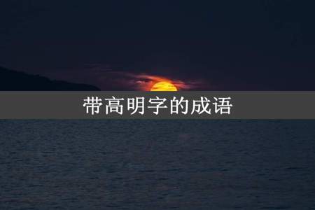 带高明字的成语