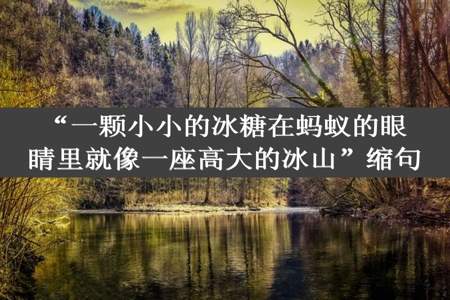 “一颗小小的冰糖在蚂蚁的眼睛里就像一座高大的冰山”缩句