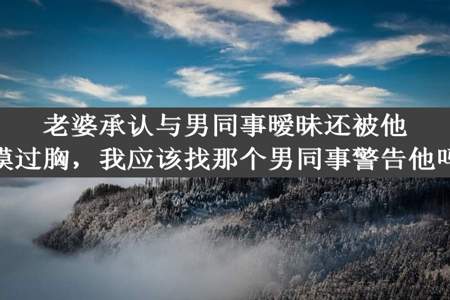 老婆承认与男同事暧昧还被他摸过胸，我应该找那个男同事警告他吗