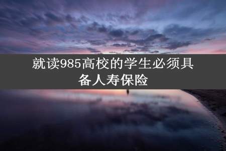 就读985高校的学生必须具备人寿保险