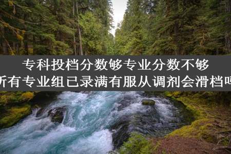 专科投档分数够专业分数不够所有专业组已录满有服从调剂会滑档吗