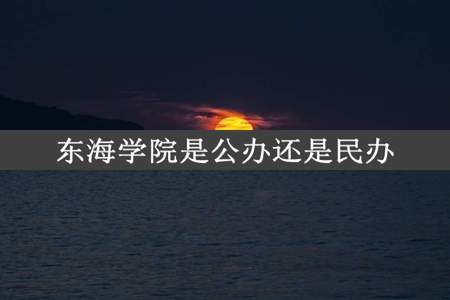 东海学院是公办还是民办