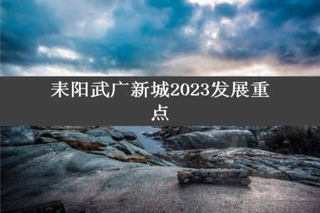 耒阳武广新城2023发展重点