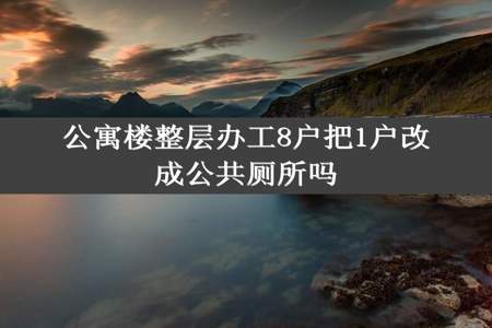 公寓楼整层办工8户把1户改成公共厕所吗