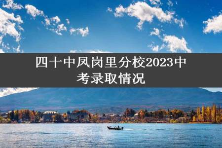 四十中凤岗里分校2023中考录取情况