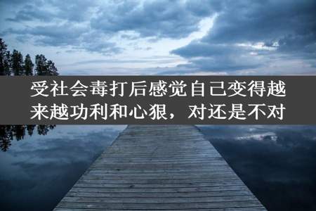 受社会毒打后感觉自己变得越来越功利和心狠，对还是不对