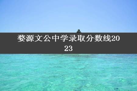 婺源文公中学录取分数线2023