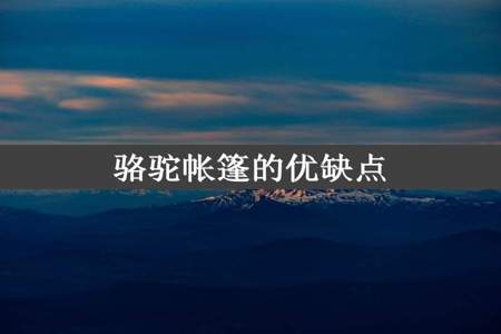 骆驼帐篷的优缺点