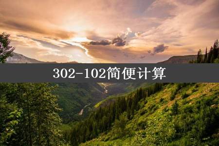 302-102简便计算