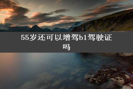 55岁还可以增驾b1驾驶证吗