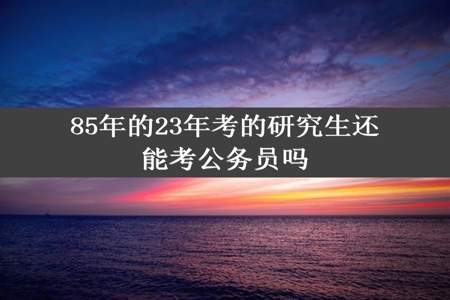 85年的23年考的研究生还能考公务员吗