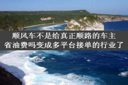 顺风车不是给真正顺路的车主省油费吗变成多平台接单的行业了