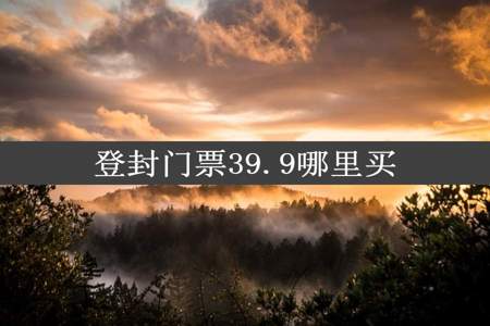 登封门票39.9哪里买