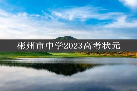 彬州市中学2023高考状元