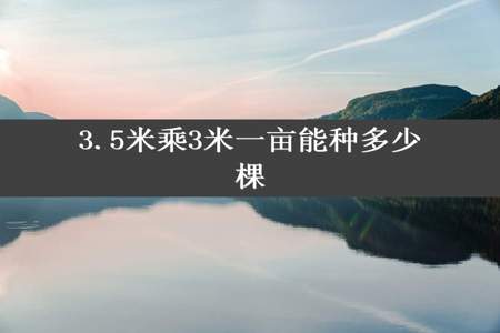 3.5米乘3米一亩能种多少棵