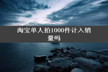 淘宝单人拍1000件计入销量吗