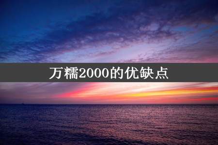 万糯2000的优缺点