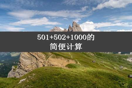 501+502+1000的简便计算