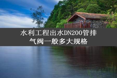 水利工程出水DN200管排气阀一般多大规格