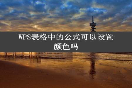 WPS表格中的公式可以设置颜色吗