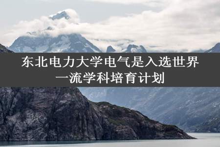 东北电力大学电气是入选世界一流学科培育计划