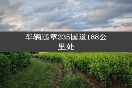 车辆违章235国道188公里处